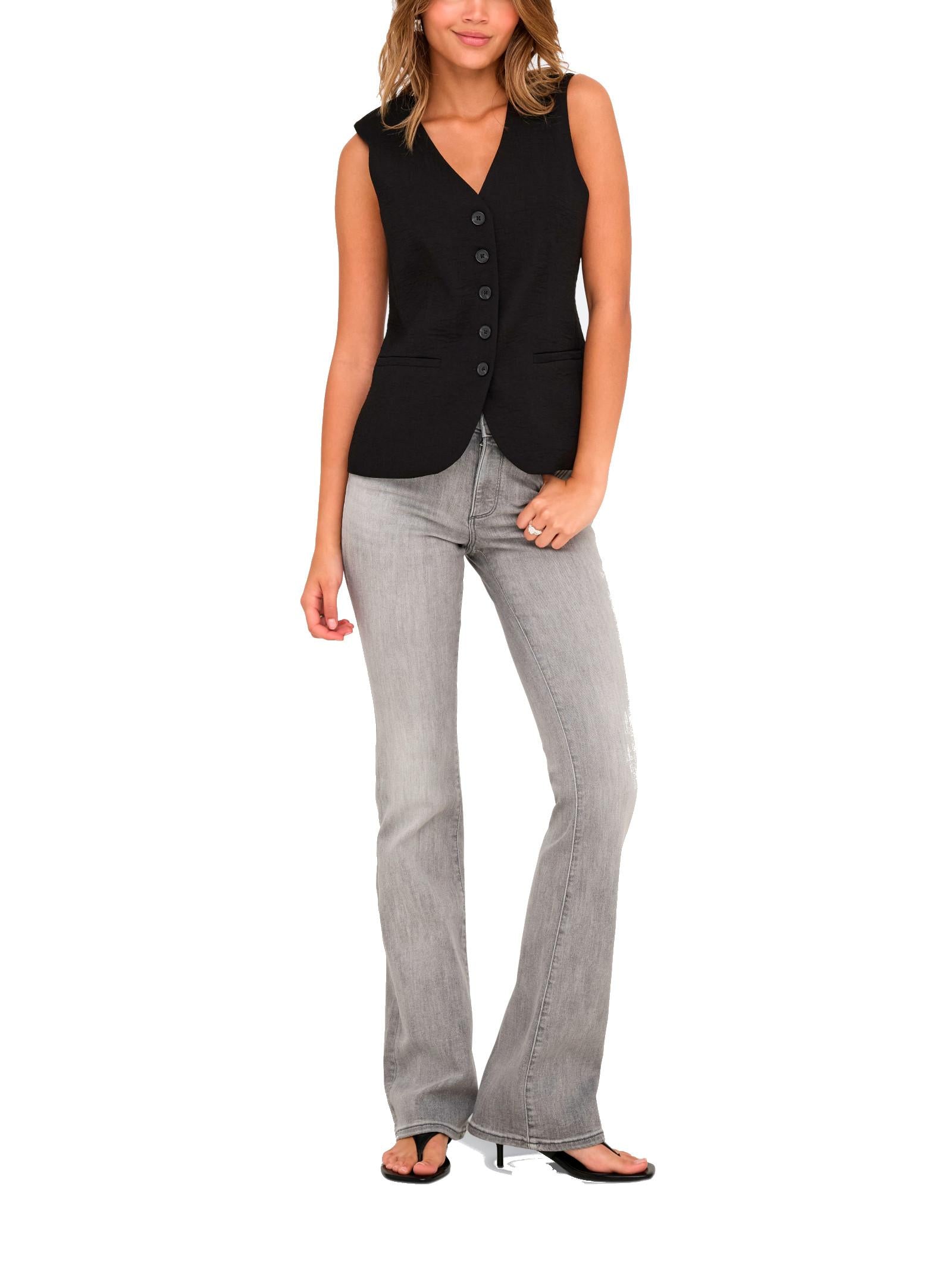 Gilet Only Nero River motivo a V 15354010 /Black JDY 