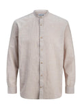 Camicia Jack & Jones Beige Summer coreana misto lino 12289184 /String JACK & JONES 