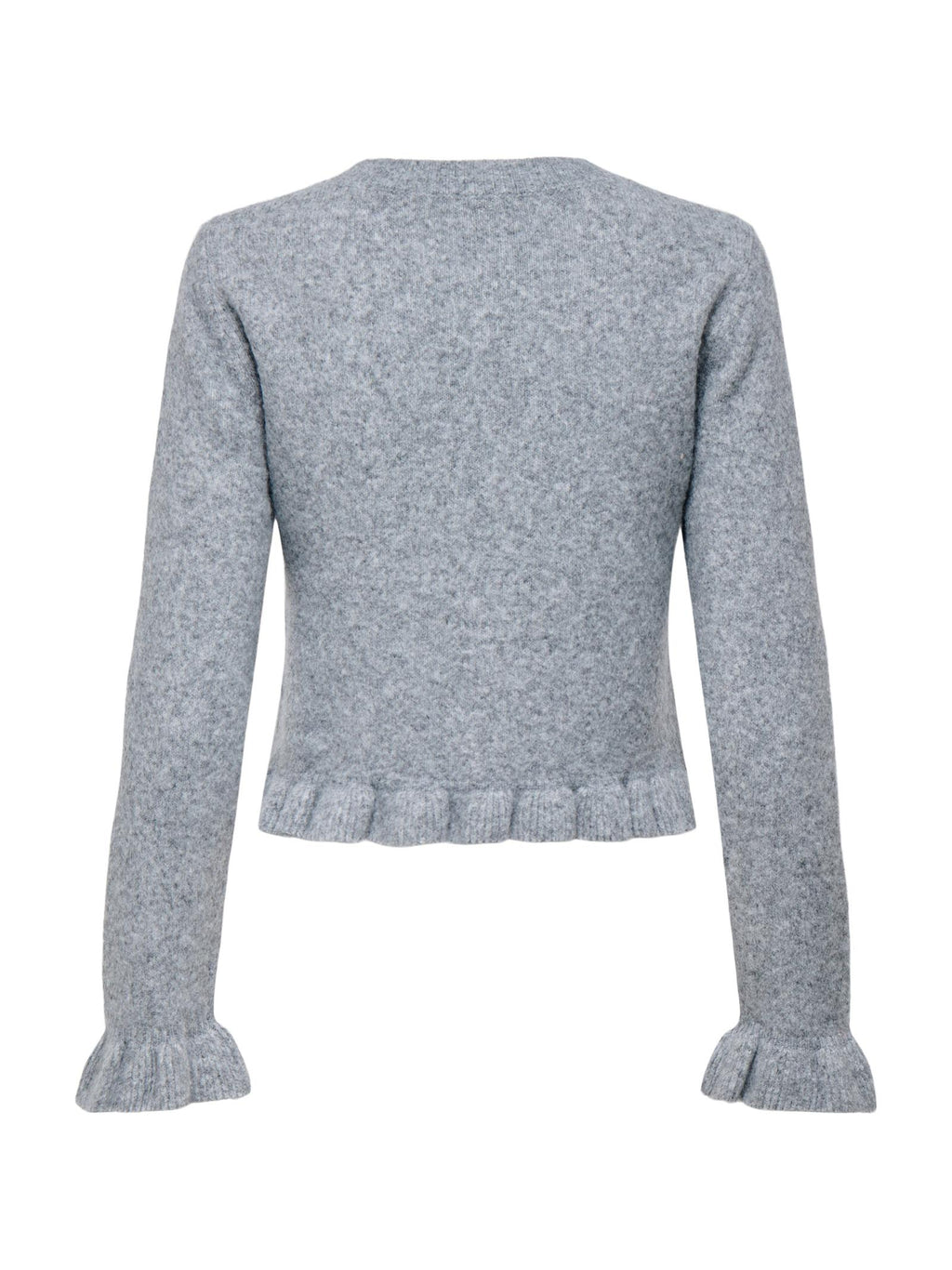 Cardigan in maglia Only Rima Grigio con volant 15360942 /Light Grey Melange ONLY 