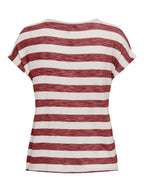 T-shirt Only Bianco Bordeaux Lira a righe 15252103 /Spiced Apple ONLY 