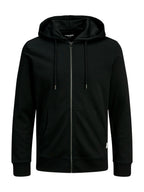Felpa Jack & Jones Basic Nero con zip e cappuccio 12181901 /Black JACK & JONES 