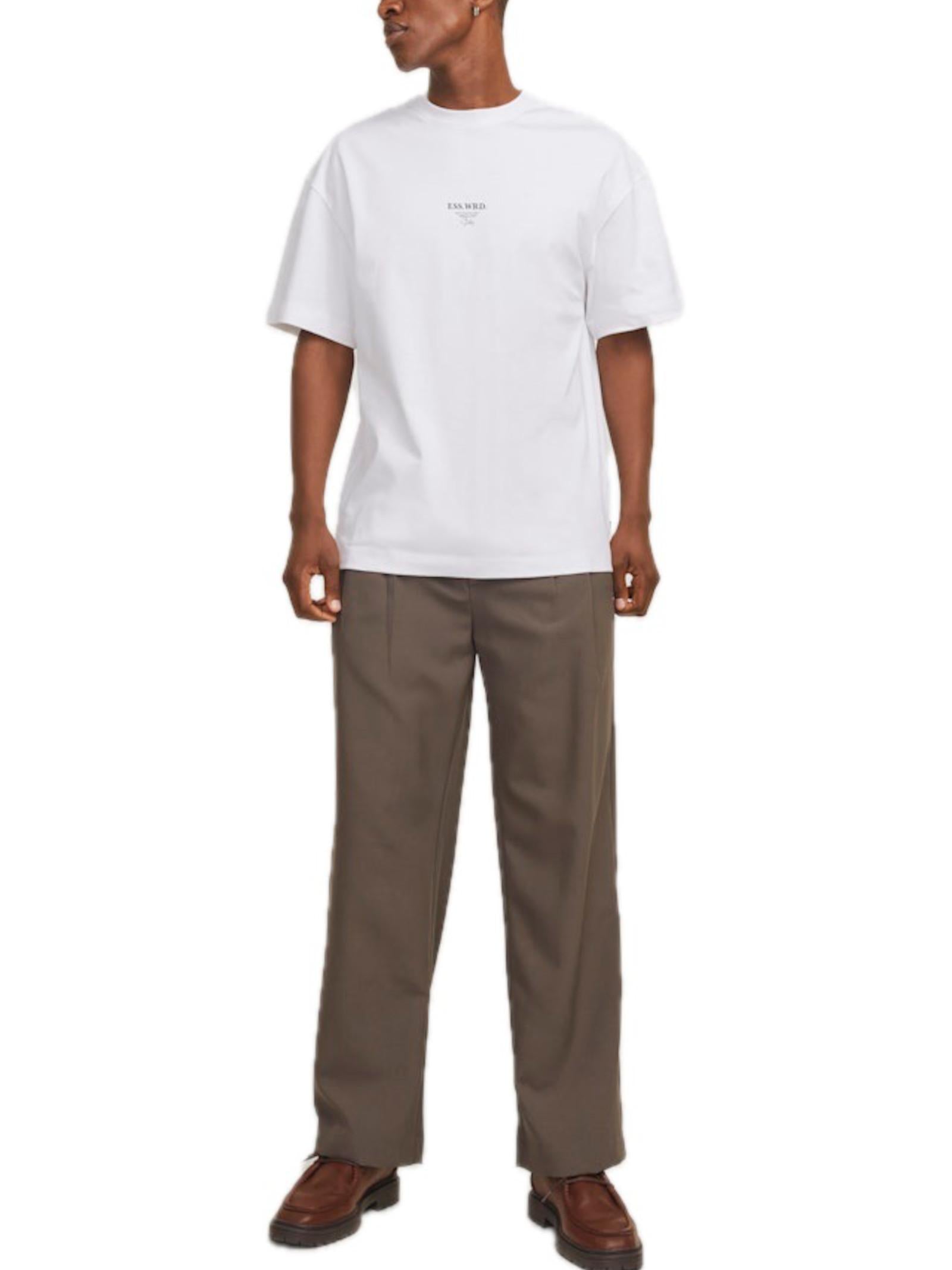 T-shirt JACK & JONES Bianco stampa 12270638 /White JACK & JONES 