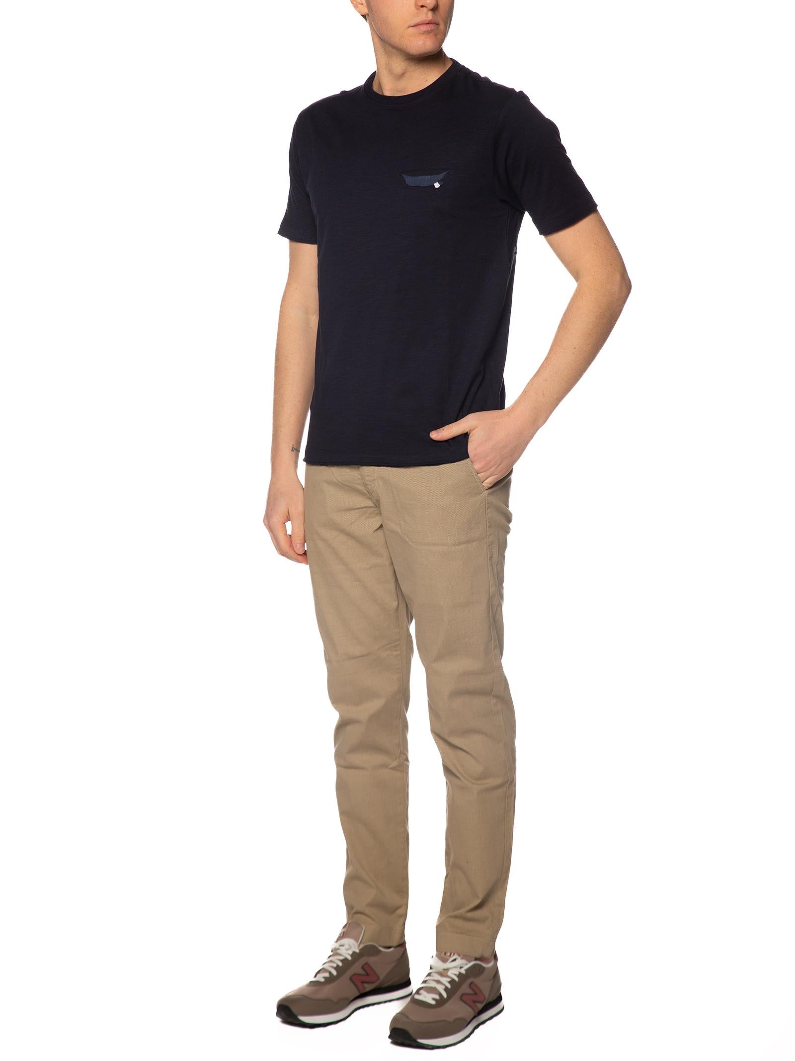 T-shirt Seinse Blu con taschino fiammata TE3323 BLU SEINSE 