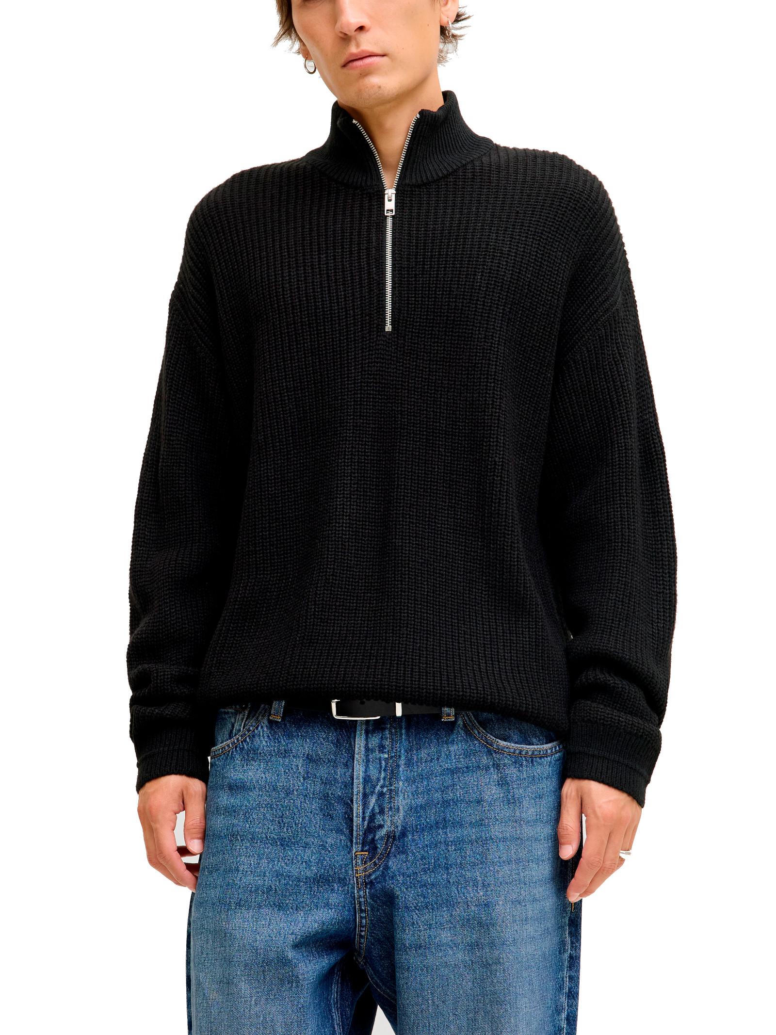 Maglia Jack & Jones Kaito Nero mezza zip 12278959 /Black JACK & JONES 