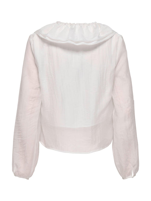 Blusa Only Bianco Teagan volant 15368624 /Cloud Dancer ONLY 