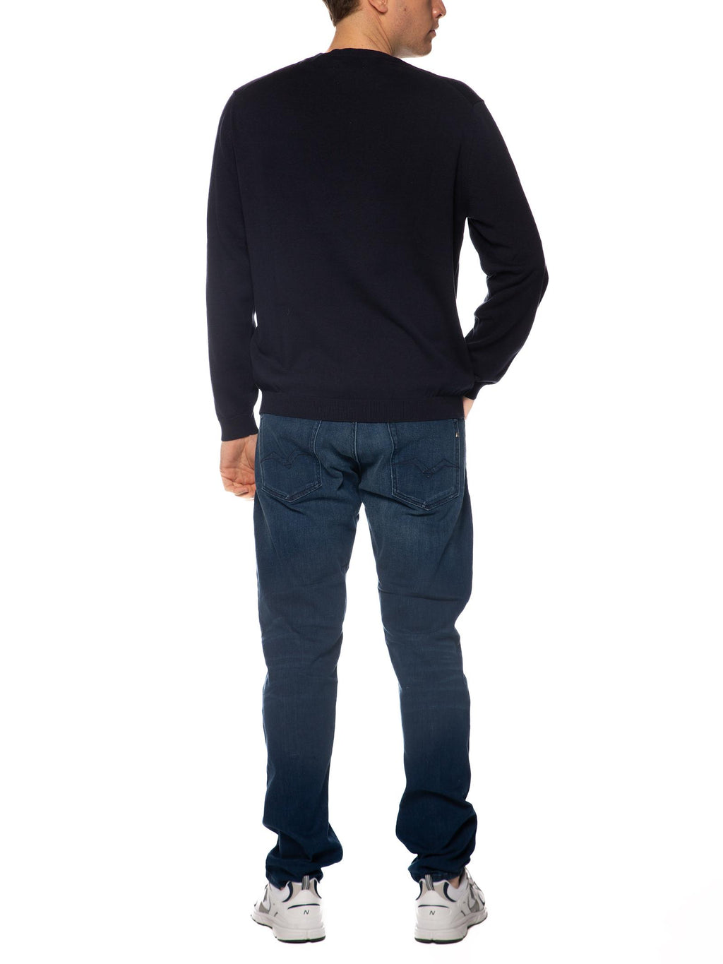 Maglia Replay Blu basic con logo UK4581 088 REPLAY 