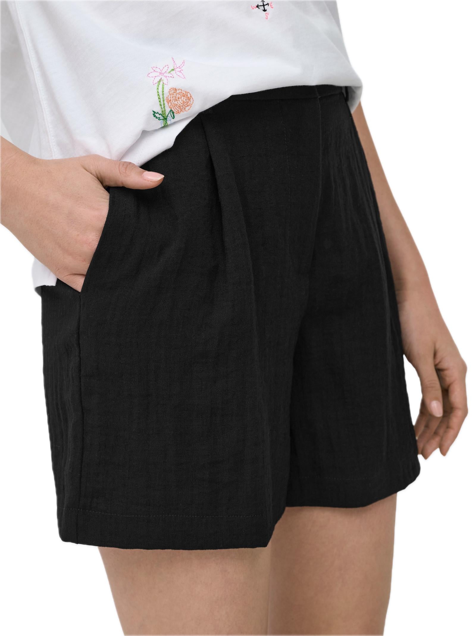 Shorts Only Nero Lita effetto lino 15370279 /Black ONLY 
