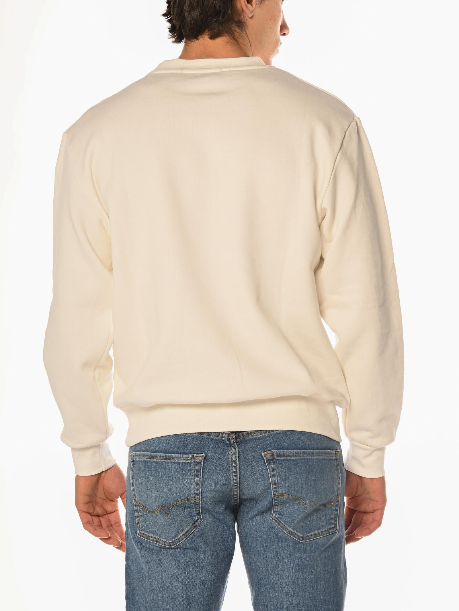 Felpa DS2 Bianco girocollo stampata FW25223 BIANCO DS2 