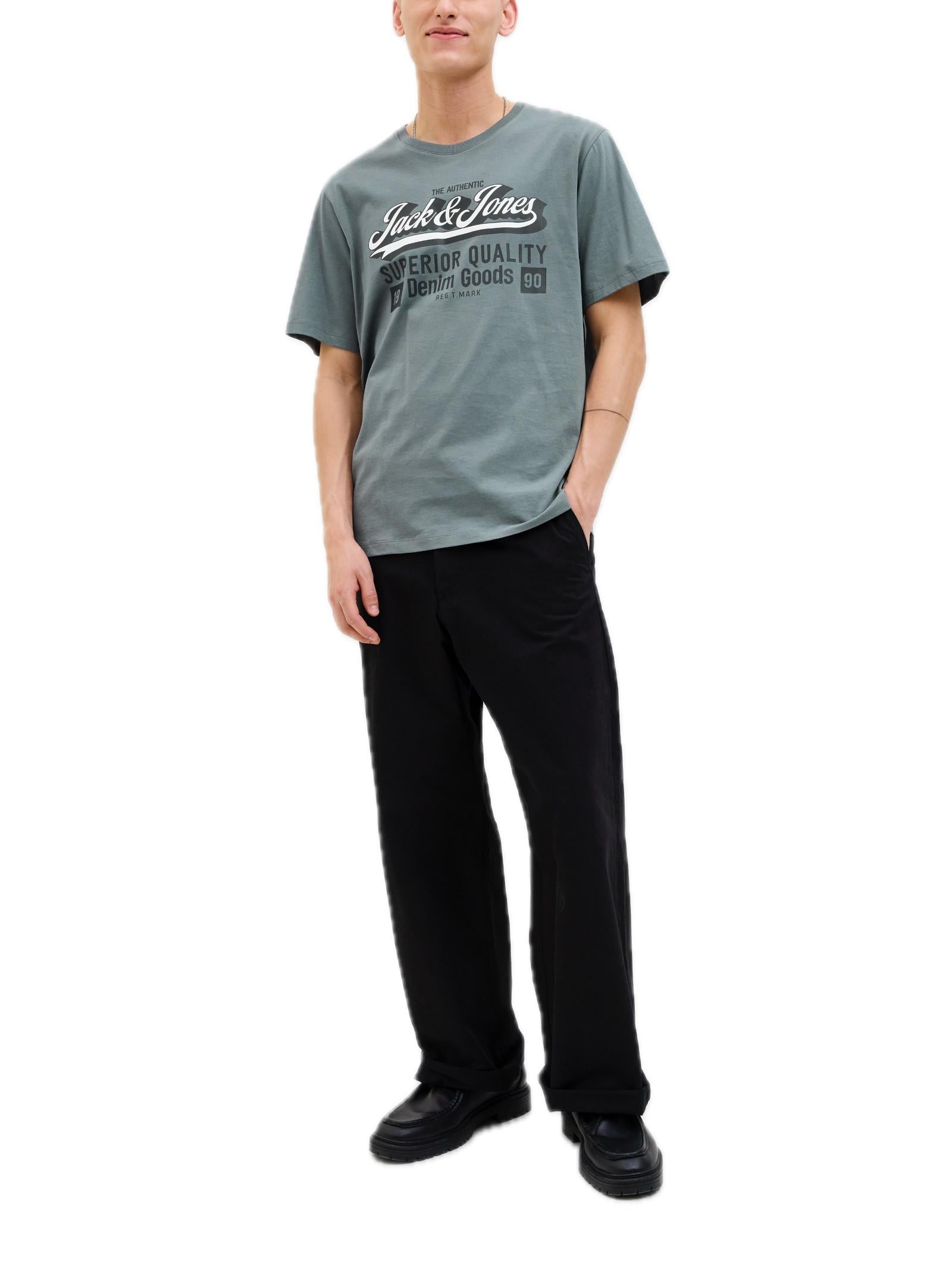 T-shirt Jack & Jones Logo Petrolio girocollo 12279535 /STORMY WEATHER JACK & JONES 