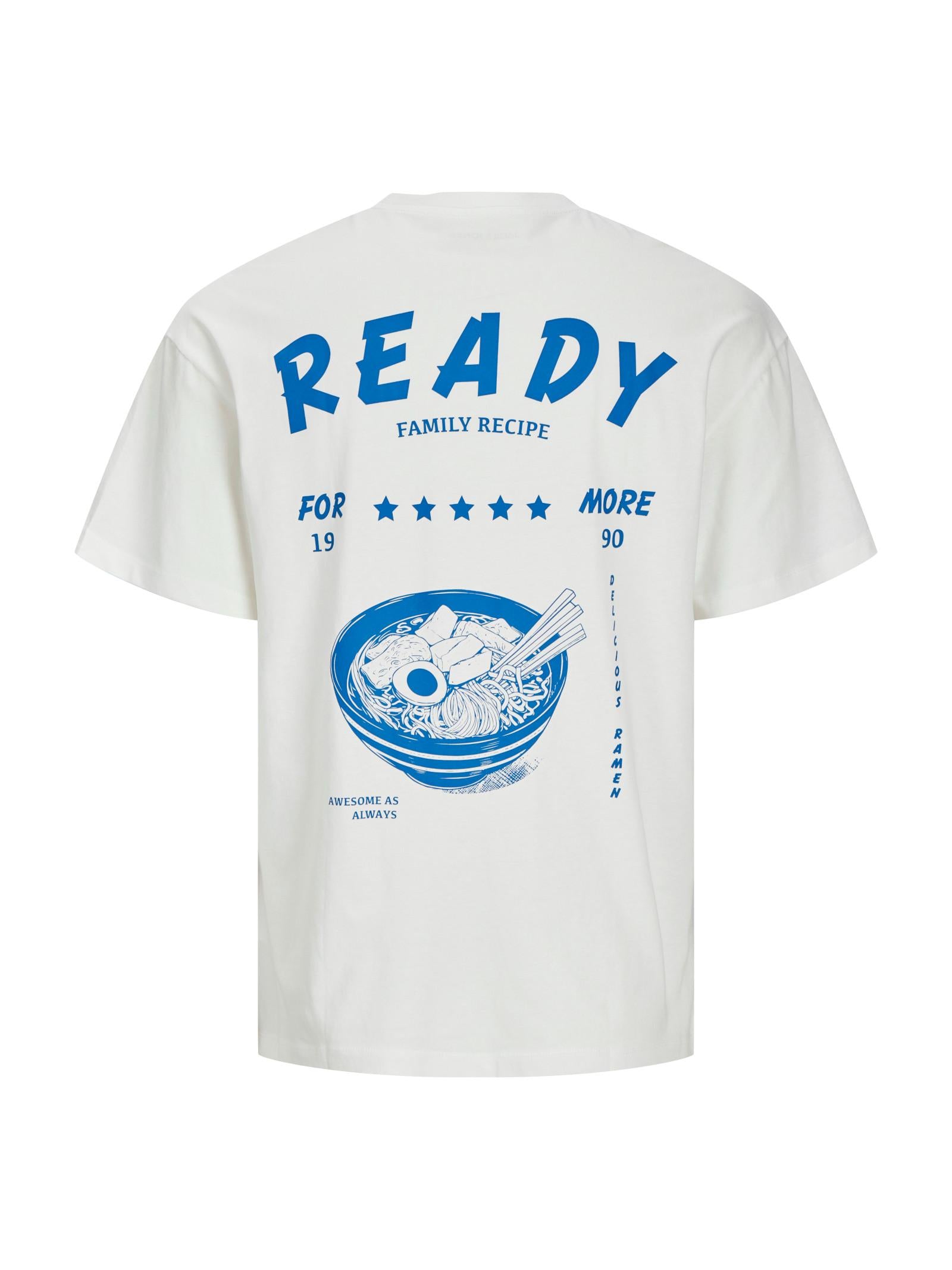 T-shirt Jack & Jones Charge Bianco stampa 12269384 /Cloud Dancer JACK & JONES 