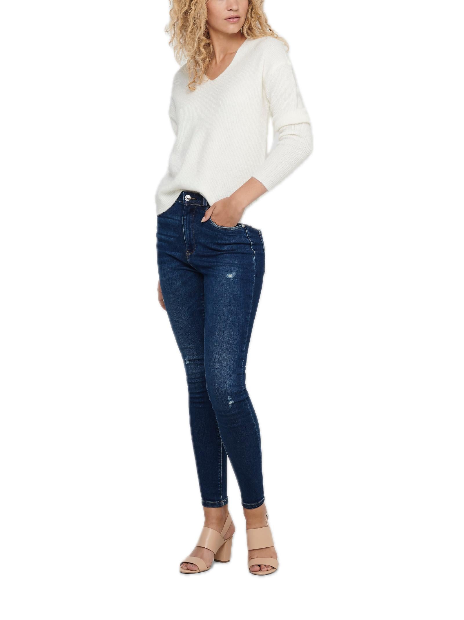 Maglia Only Camilla Panna scollo a V 15204588 /Birch ONLY 