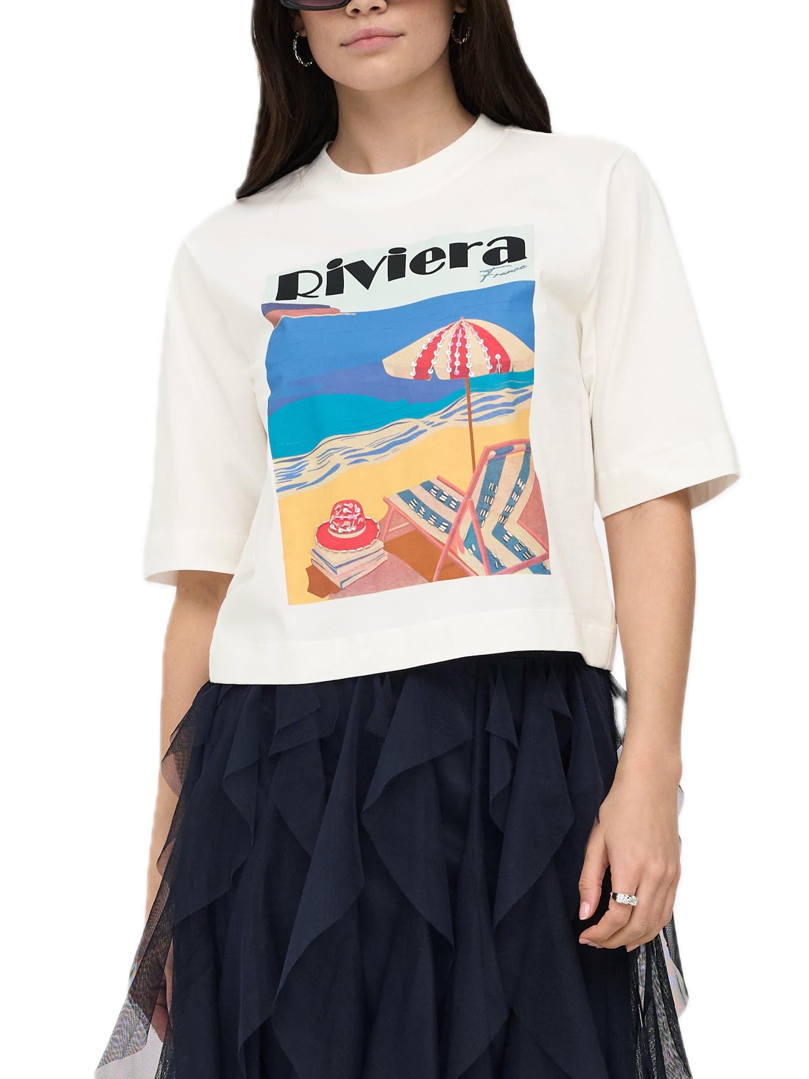 T-shirt Only Bianco Vega riviera 15375753 /Riviera Cloud Dancer ONLY 
