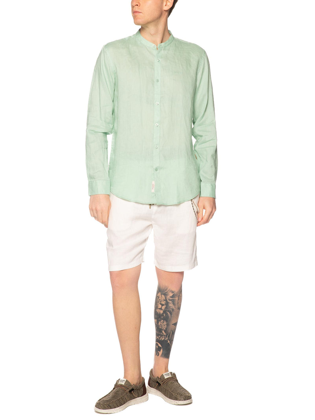 Camcia Gianni Lupo Menta coreana lino GL7620S MENTA GIANNI LUPO 