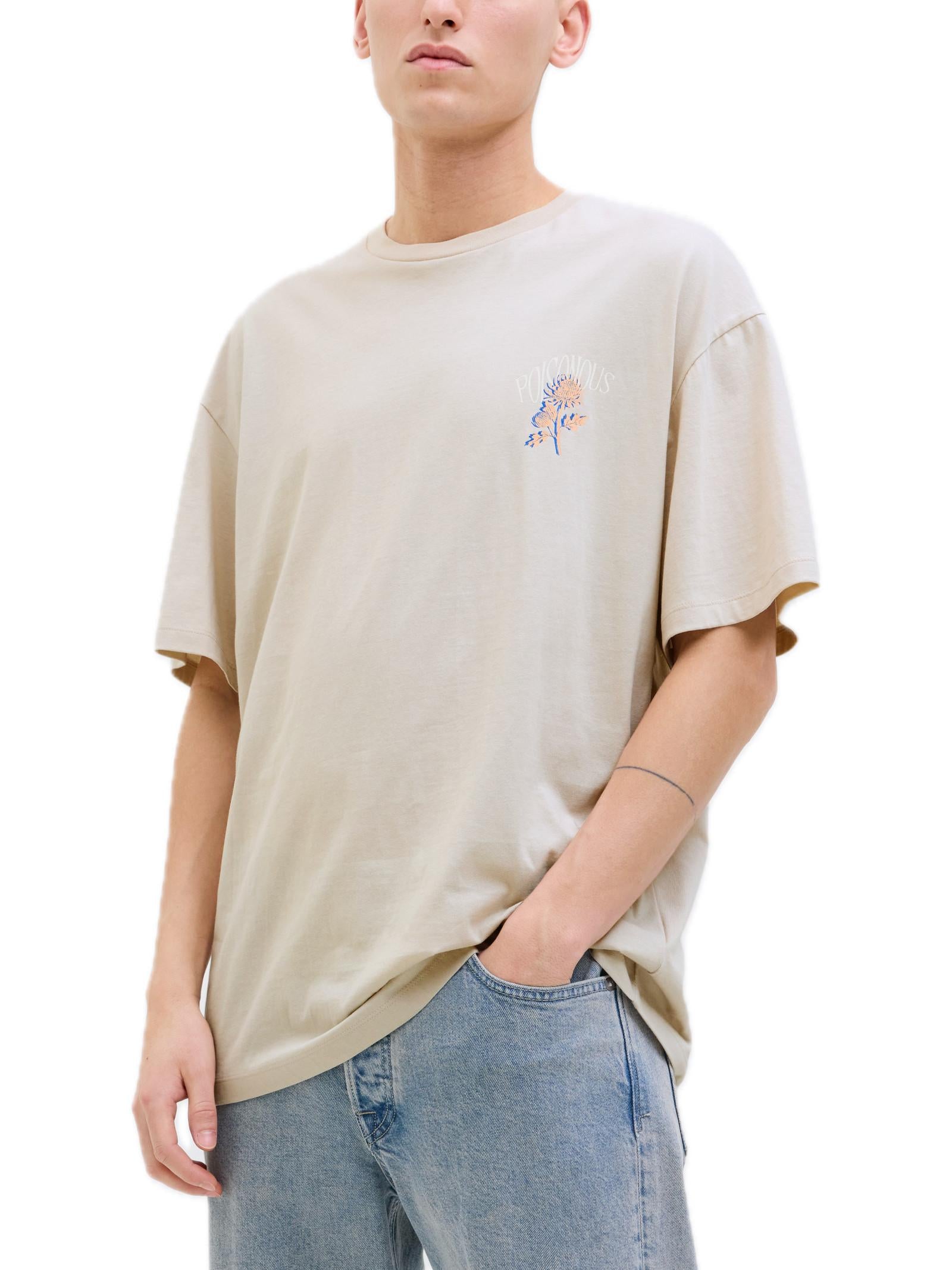 T-shirt Jack & Jones Charge Beige stampa 12269384 /Moonbeam JACK & JONES 
