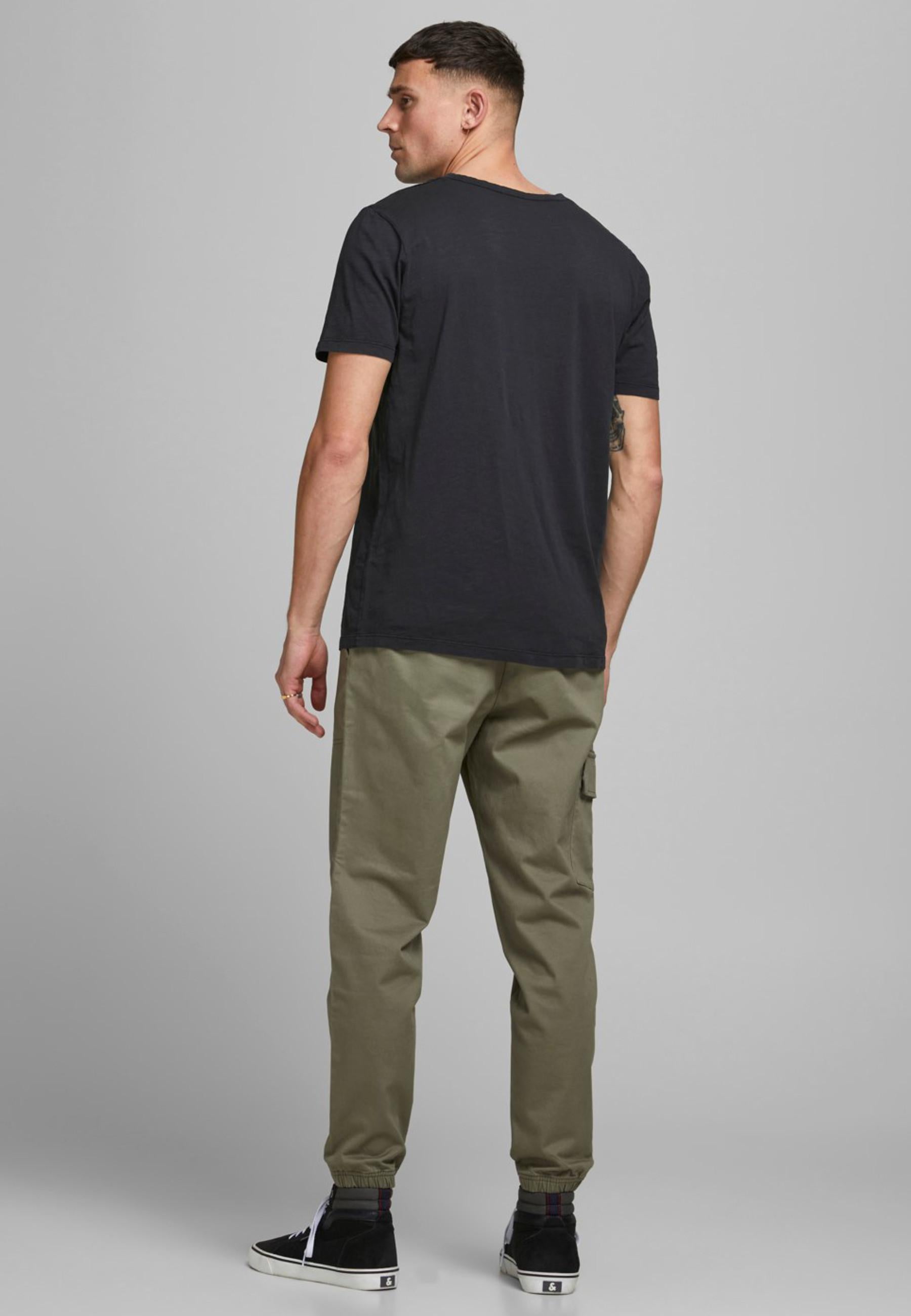 T-shirt Jack & Jones Esplit Nera scollo a V 12164972 /Black JACK & JONES 