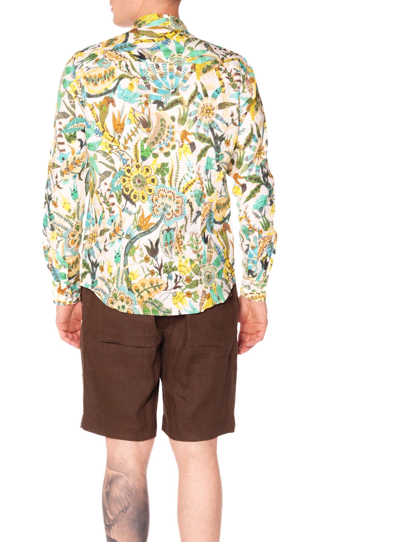 Camicia Gianni Lupo Bianco in lino fantasia GL109DA WHITE GIANNI LUPO 