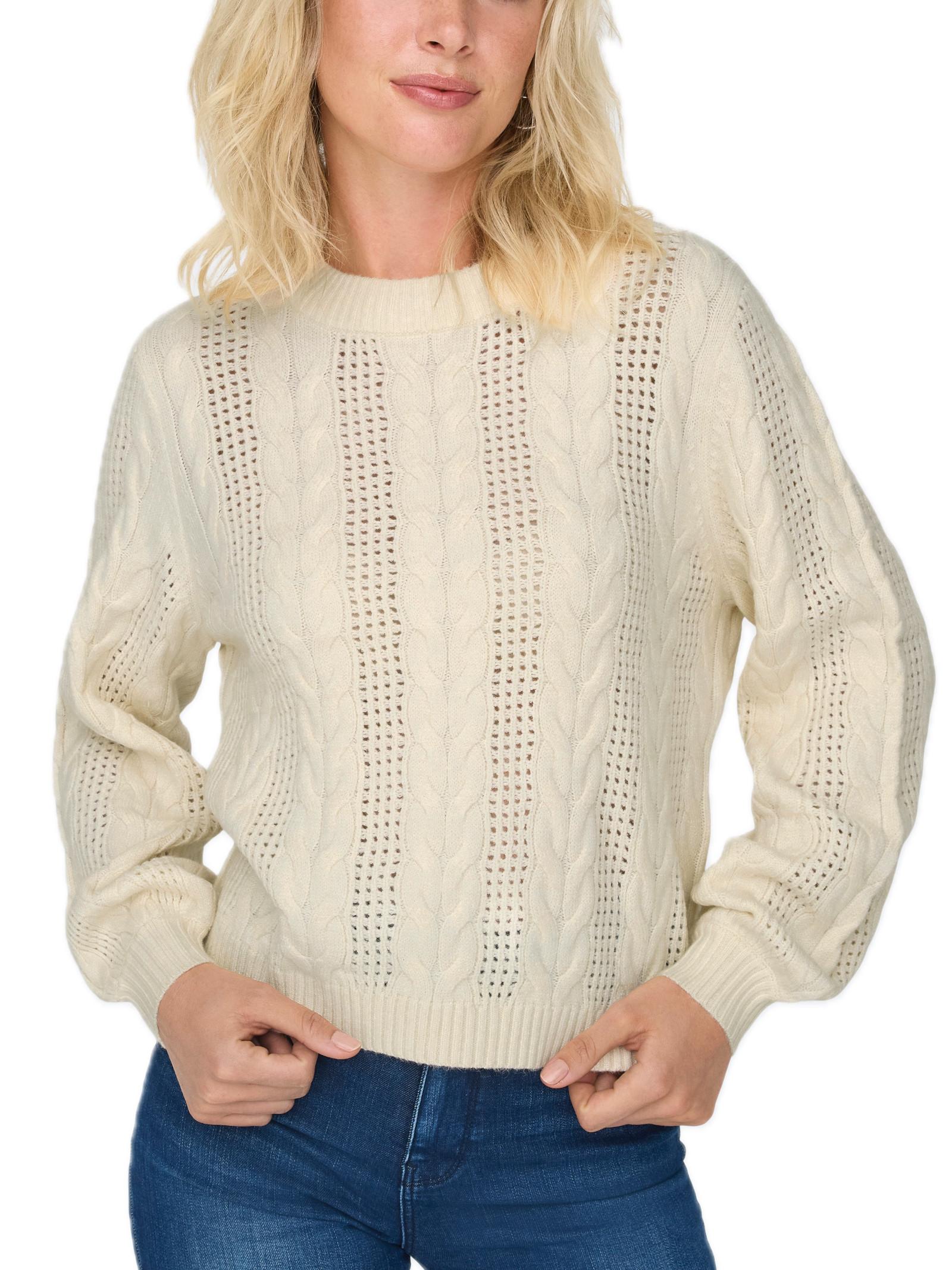 Maglia Only Rubina Panna  a trecce 15317515 /Whitecap Gray ONLY 