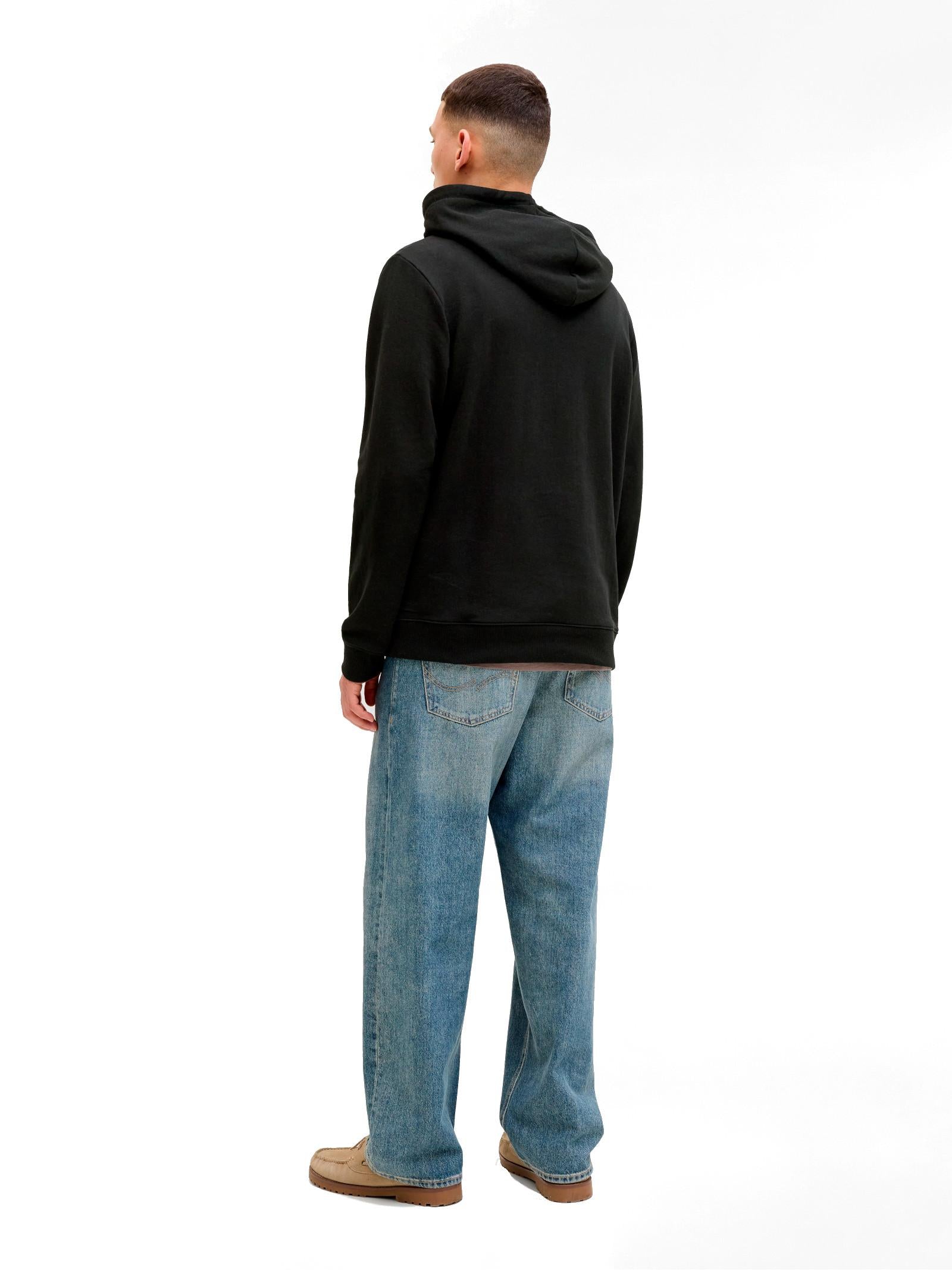Felpa Jack & Jones Nero Grayson con stampa 12288378 /Black JACK & JONES 