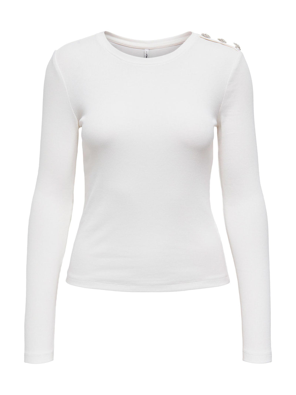 T-shirt Only Checkie Bianco con bottoni 15330371 /Cloud Dancer ONLY 