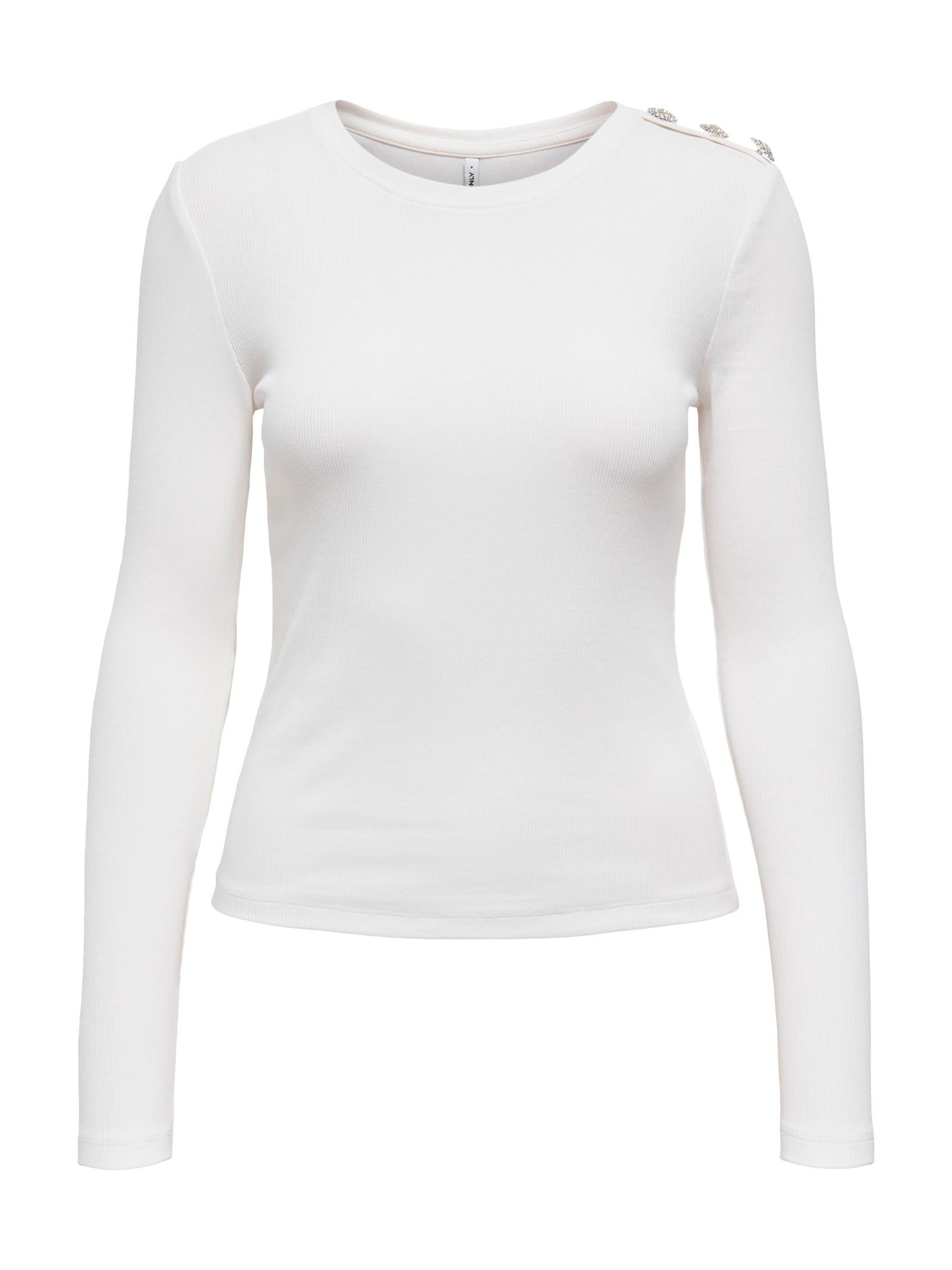 T-shirt Only Checkie Bianco con bottoni 15330371 /Cloud Dancer ONLY 