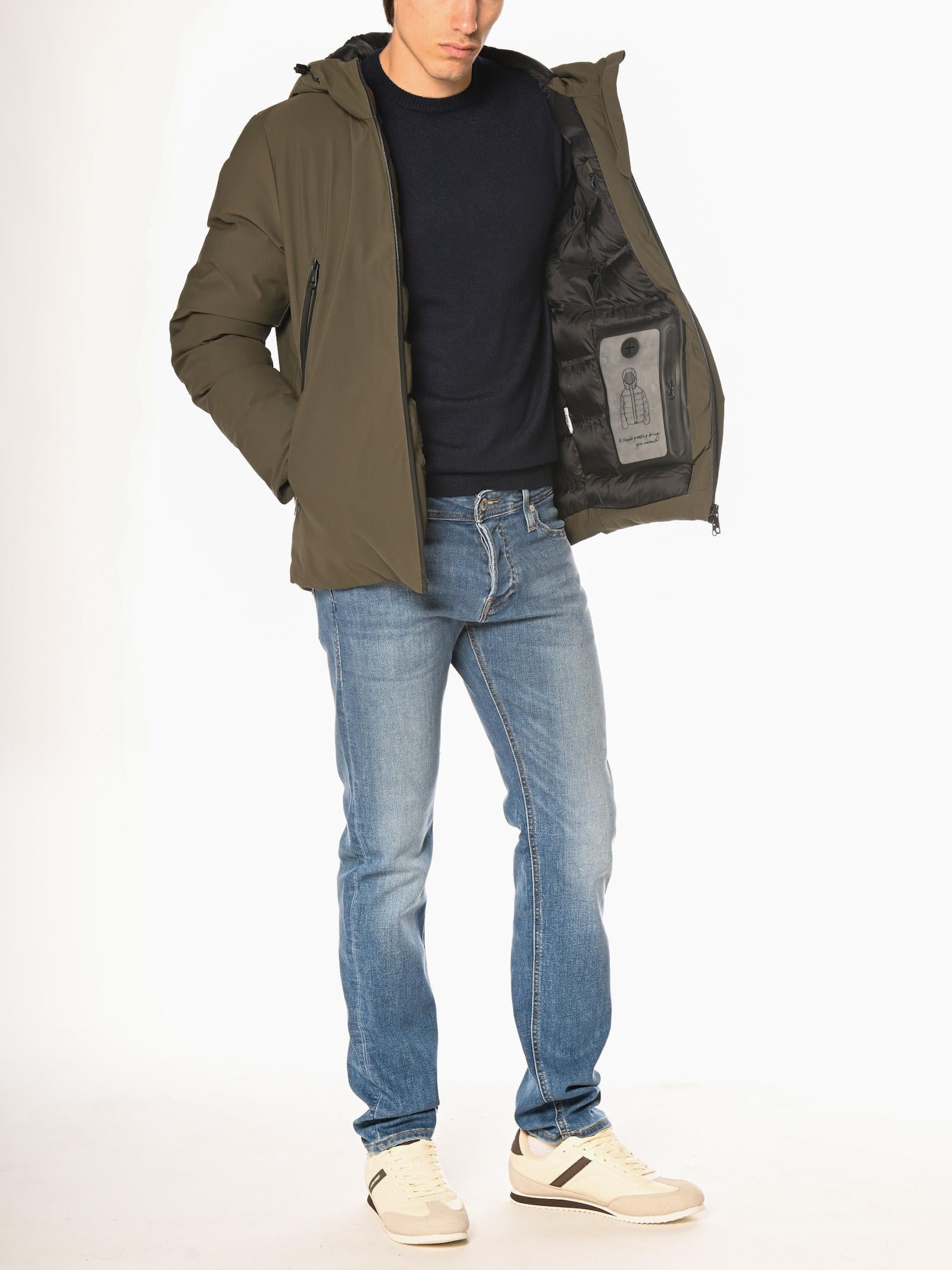 Giubbotto Gianni Lupo Verde con cappuccio GL5069BD MILITARY GIANNI LUPO 