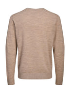 Maglia Jack & Jones Merino Nocciola scollo a V 12281747 /Greige JACK & JONES 