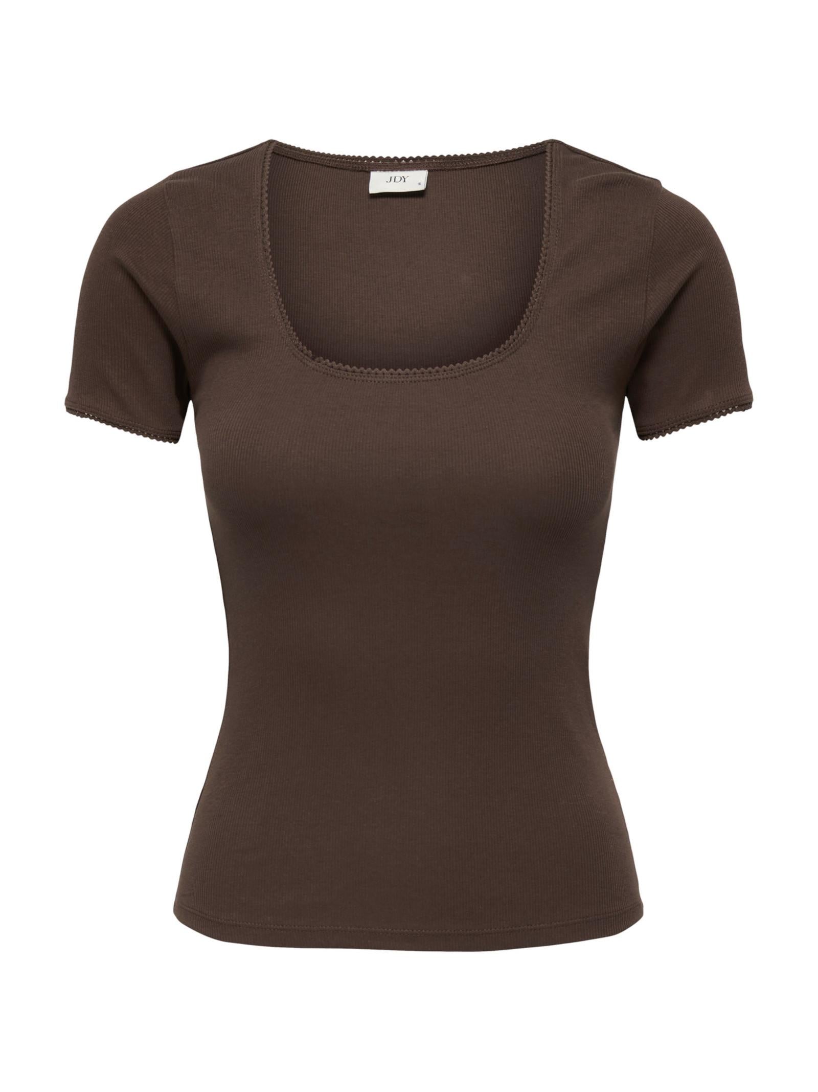 T-shirt JDY Marrone Lucky scollo a U 15370201 /Chicory Coffee JDY 