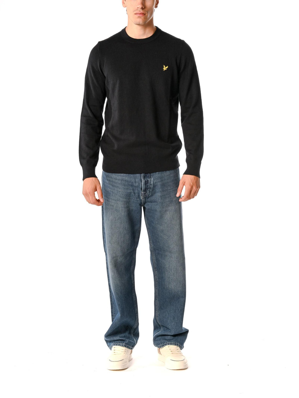 Maglia Lyle & Scott Nero misto lana merino KN2110VC JET BLACK LYLE & SCOTT 
