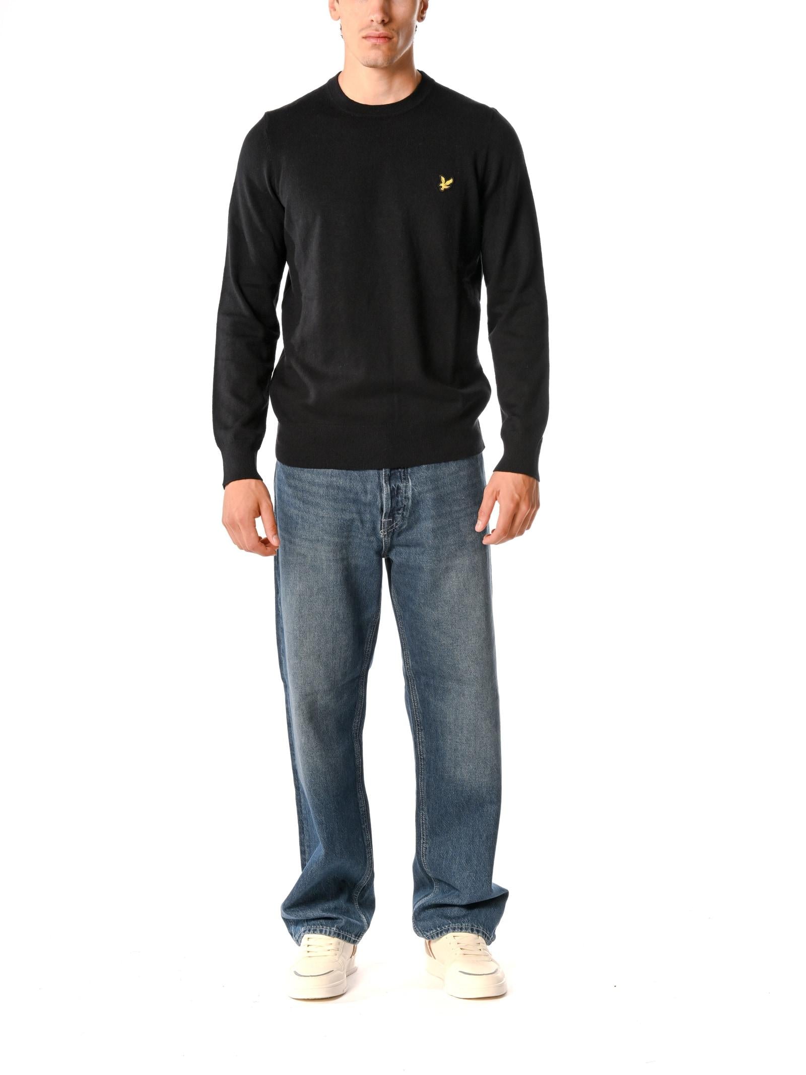 Maglia Lyle & Scott Nero misto lana merino KN2110VC JET BLACK LYLE & SCOTT 