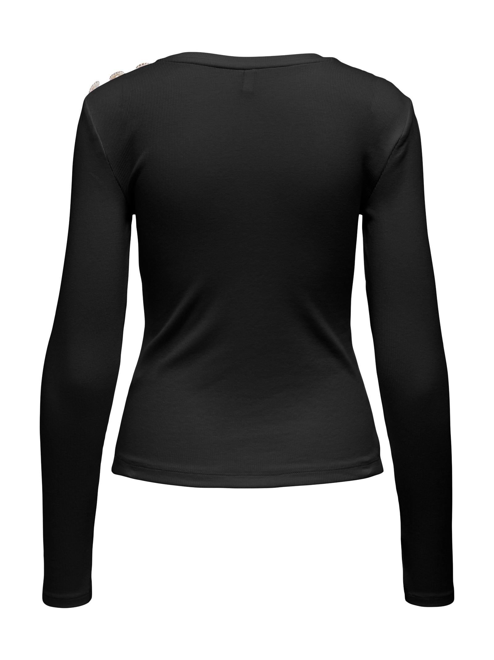 T-shirt Only Checkie Nero con bottoni 15330371 /Black ONLY 