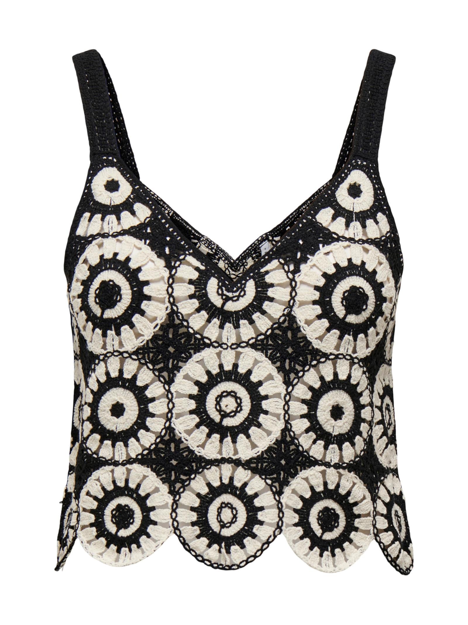 Top Only Yvonne Nero con lavorazione macrame 15289731 /Black ONLY 