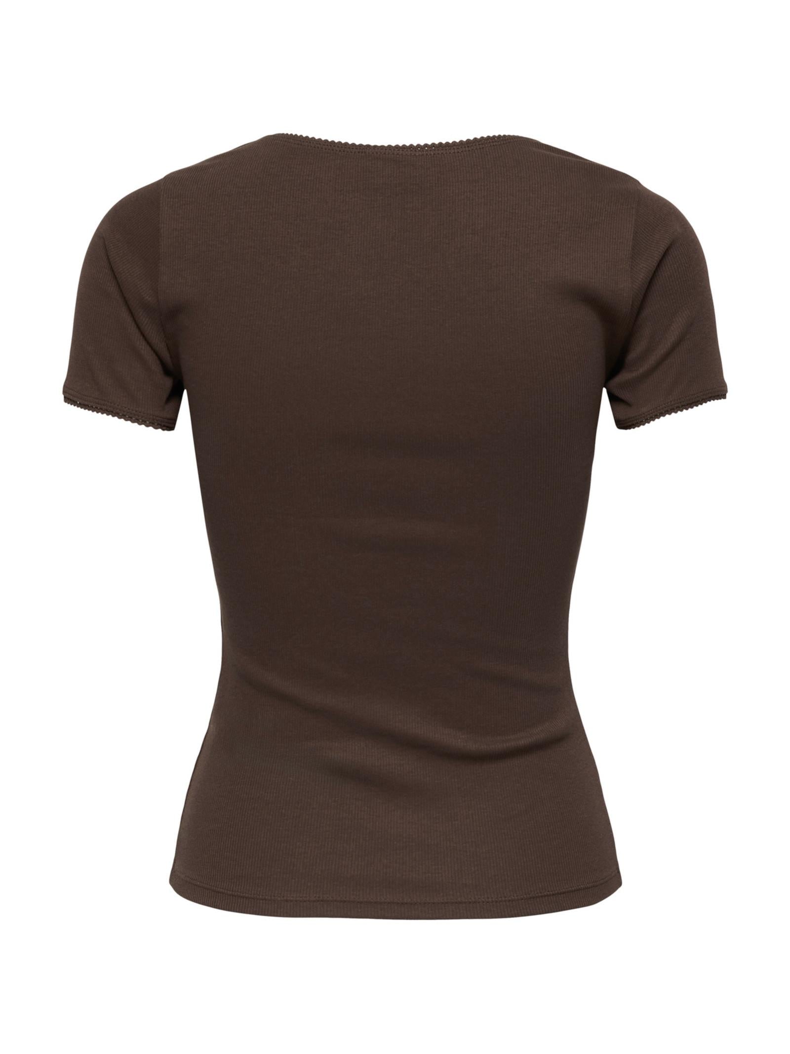 T-shirt JDY Marrone Lucky scollo a U 15370201 /Chicory Coffee JDY 