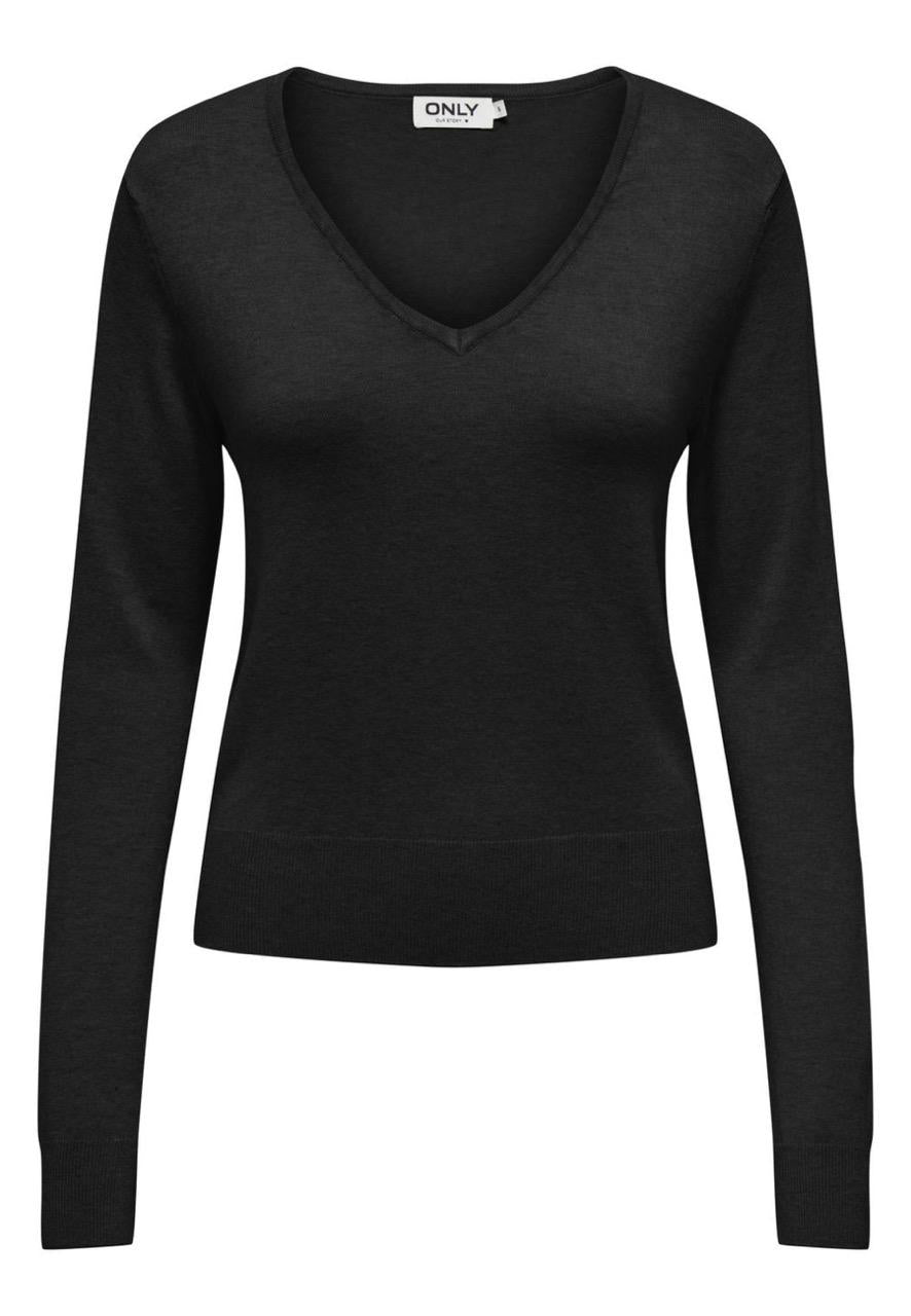 Maglia Donna Venice Nero con scollo a V 15333990 /Black ONLY 
