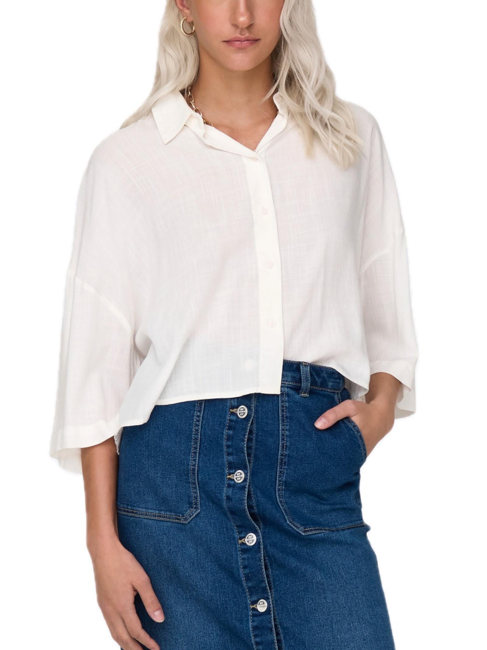 Camicia Only Bianco Astrid cropped 15307870 /Cloud Dancer ONLY 