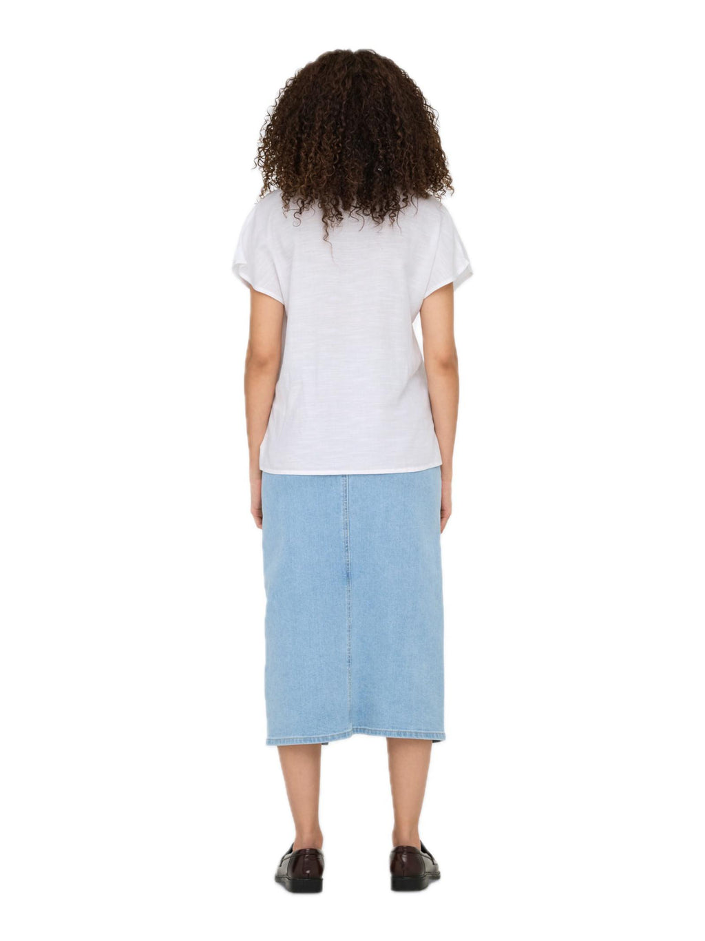 T-shirt JDY Caya Bianco scollo a V 15346547 /Bright White JDY 