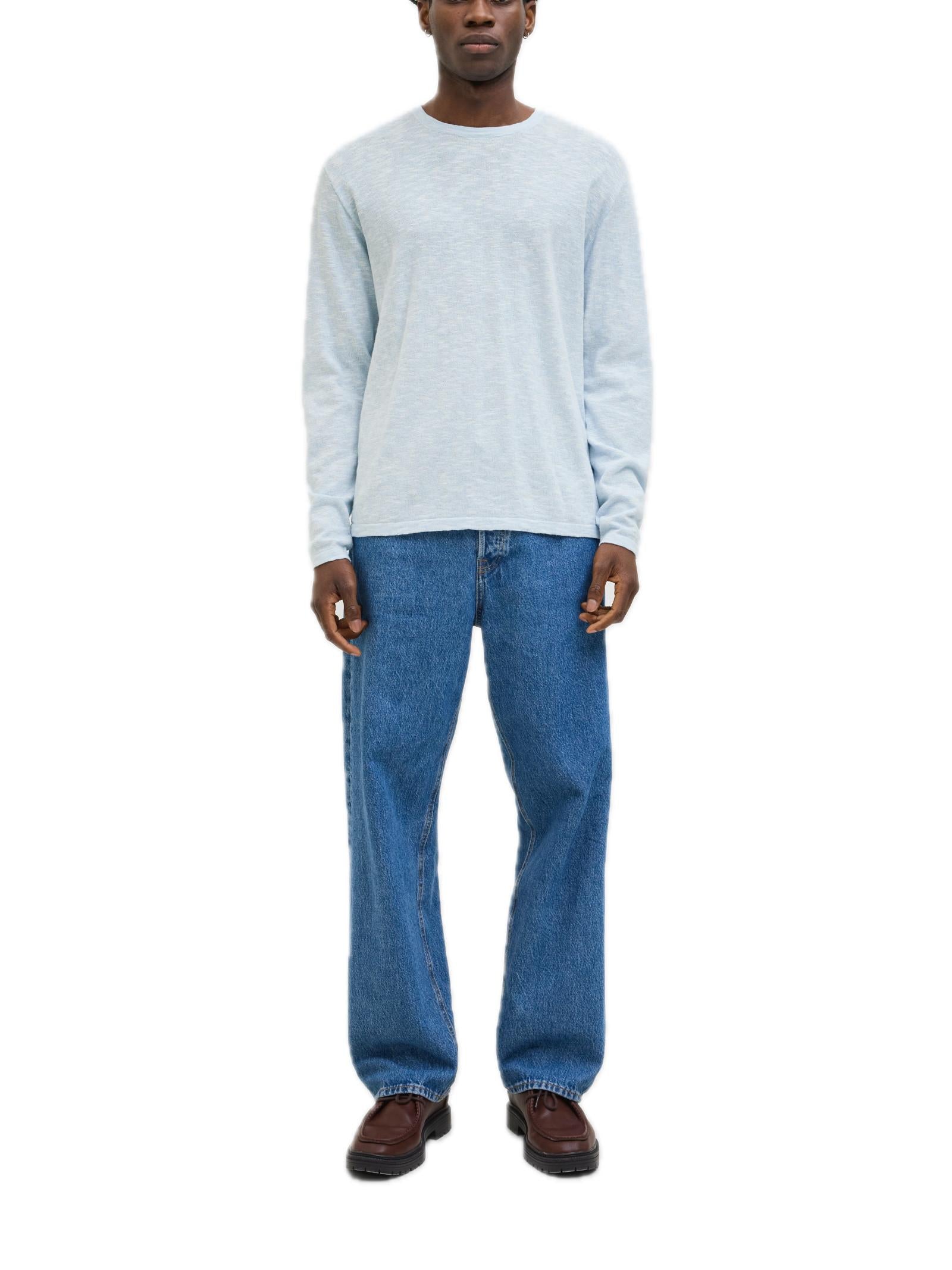 Maglia Jack & Jones Summer Celeste girocollo leggera 12269631 /Chambray Blue JACK & JONES 