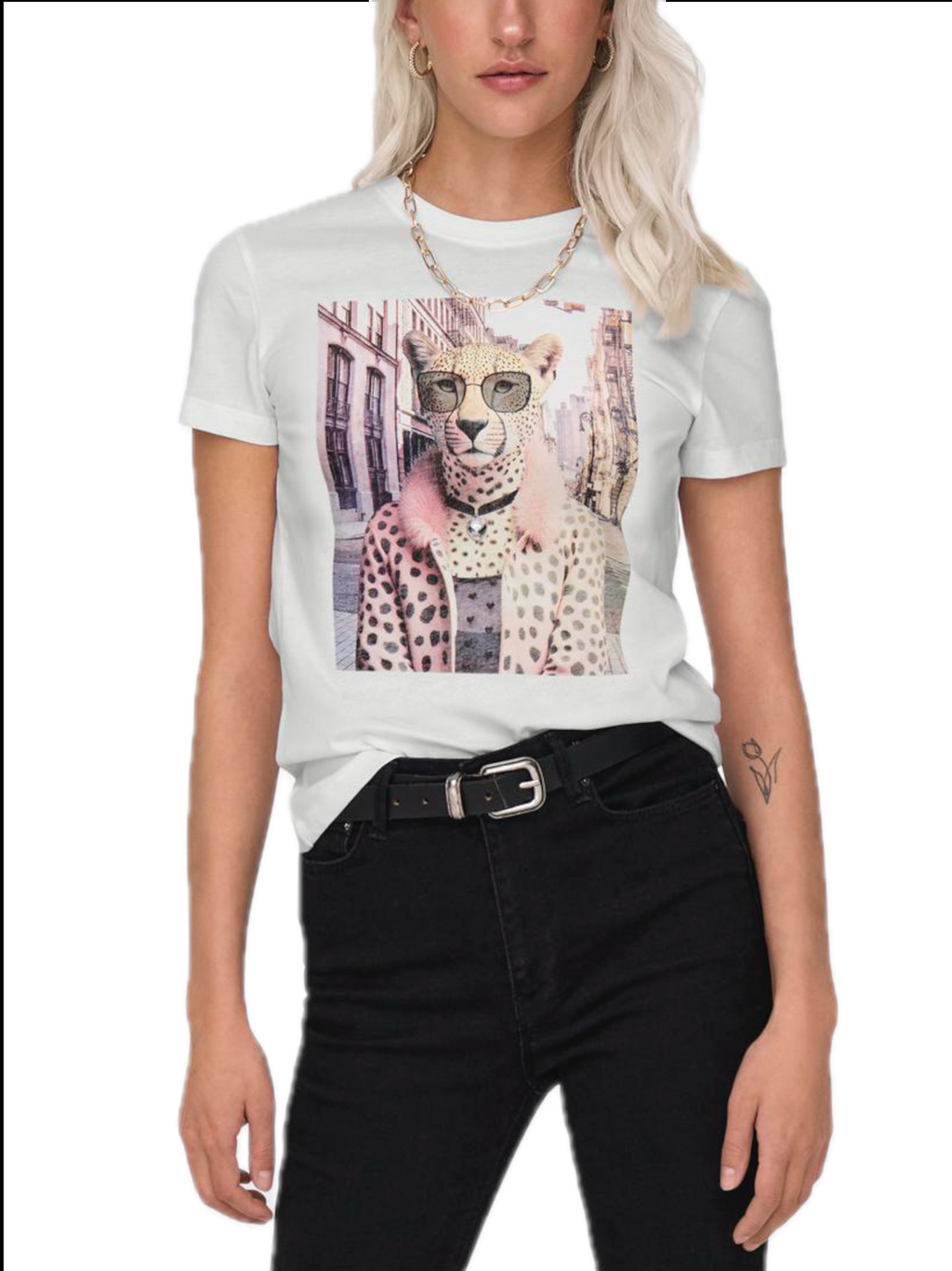 T-shirt Only Vibe Bianco con stampa 15291975 /Cloud Dancer  