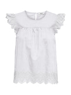 T-shirt Only Bianco Tulum sangallo 15367431 /Bright White ONLY 