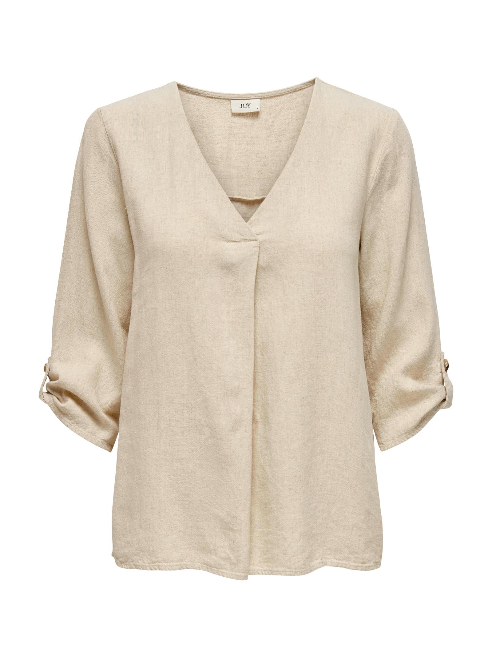 Blusa Jacqueline De Yong Say Beige in lino 15317390 /Oatmeal JDY 