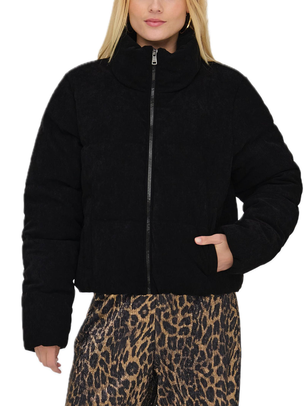 Giubbotto Only Cammie Nero colletto alto 15352821 /Black ONLY 