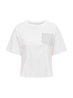 T-shirt Only Bianco Terza Cropped 15343834 /Bright White ONLY 