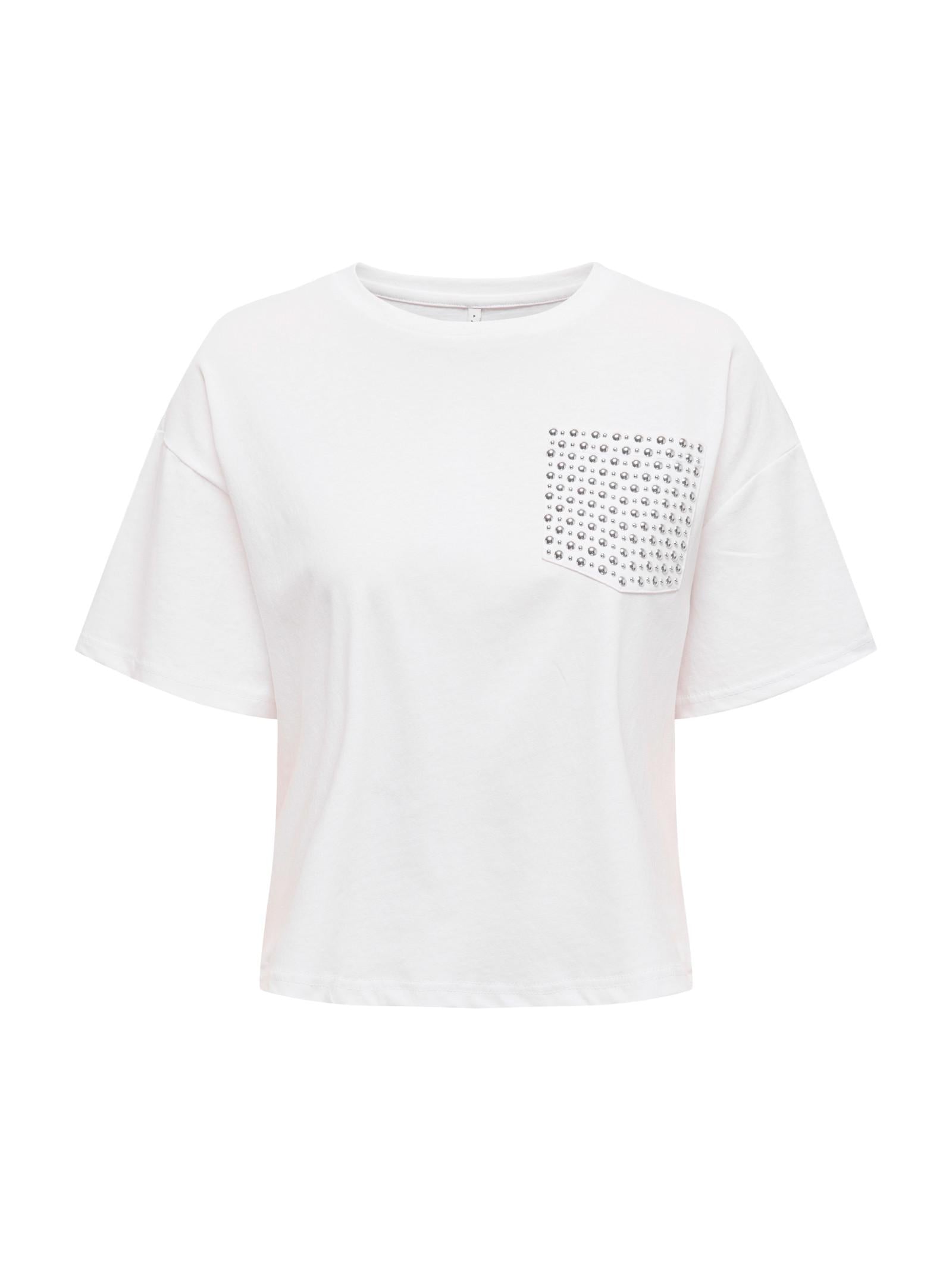 T-shirt Only Bianco Terza Cropped 15343834 /Bright White ONLY 
