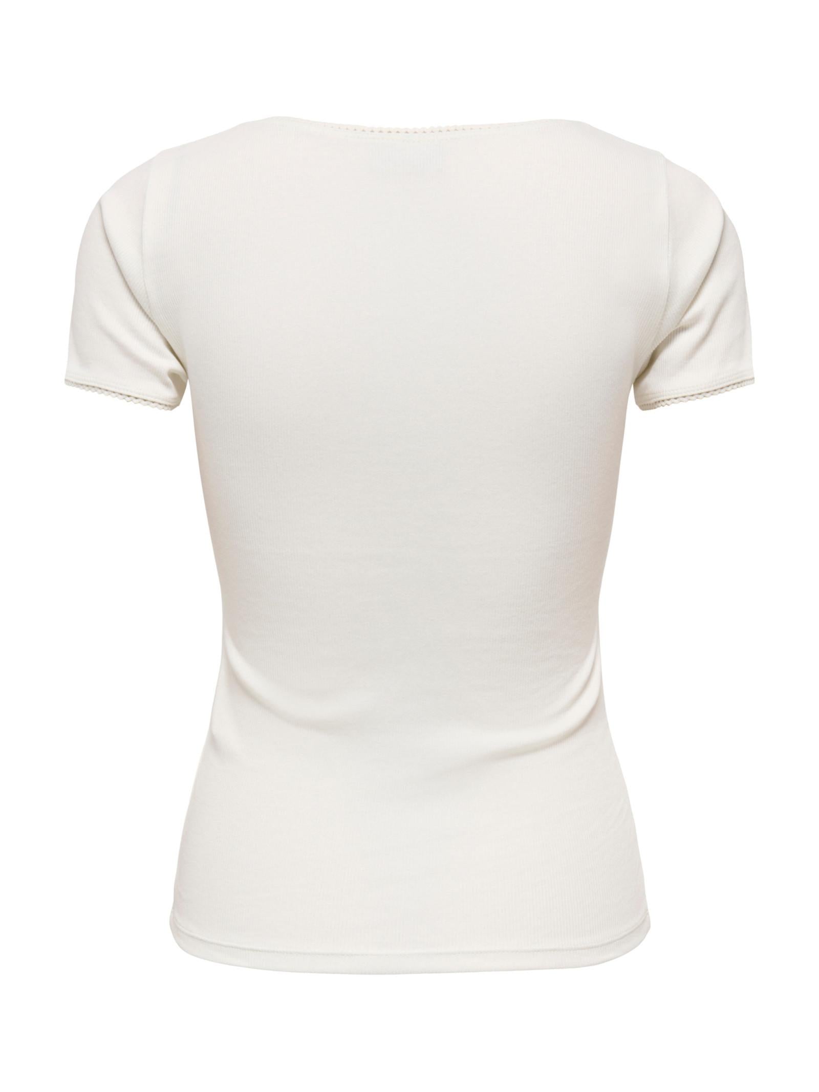 T-shirt JDY Bianco Lucky scollo a U 15370201 /Cloud Dancer JDY 