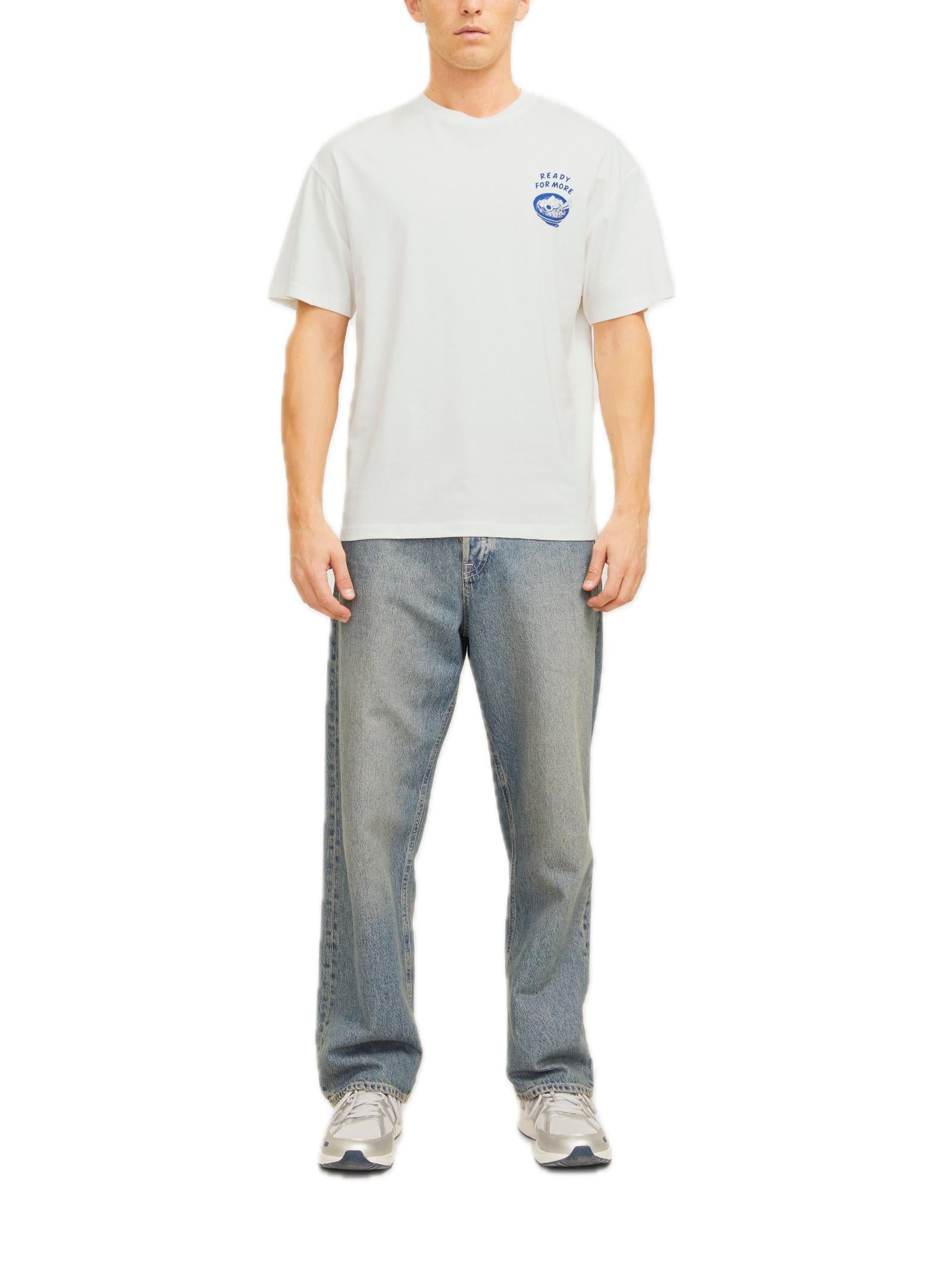 T-shirt Jack & Jones Charge Bianco stampa 12269384 /Cloud Dancer JACK & JONES 