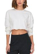 Felpa Only Bianco Bolette arricciata 15344633 /Cloud Dancer ONLY 