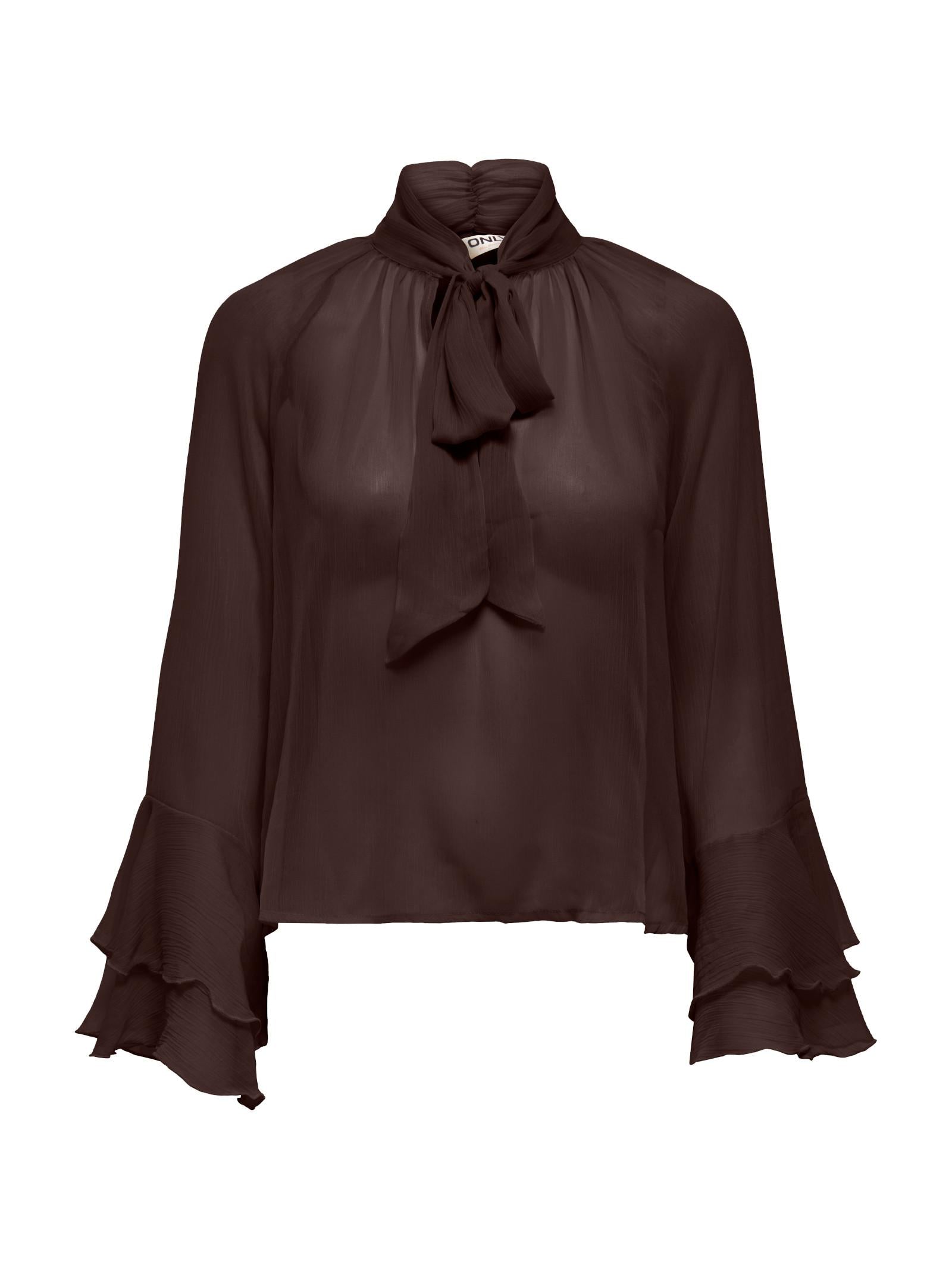 Blusa Only Ninna Marrone collo annodato 15367241 /Coffee Bean ONLY 