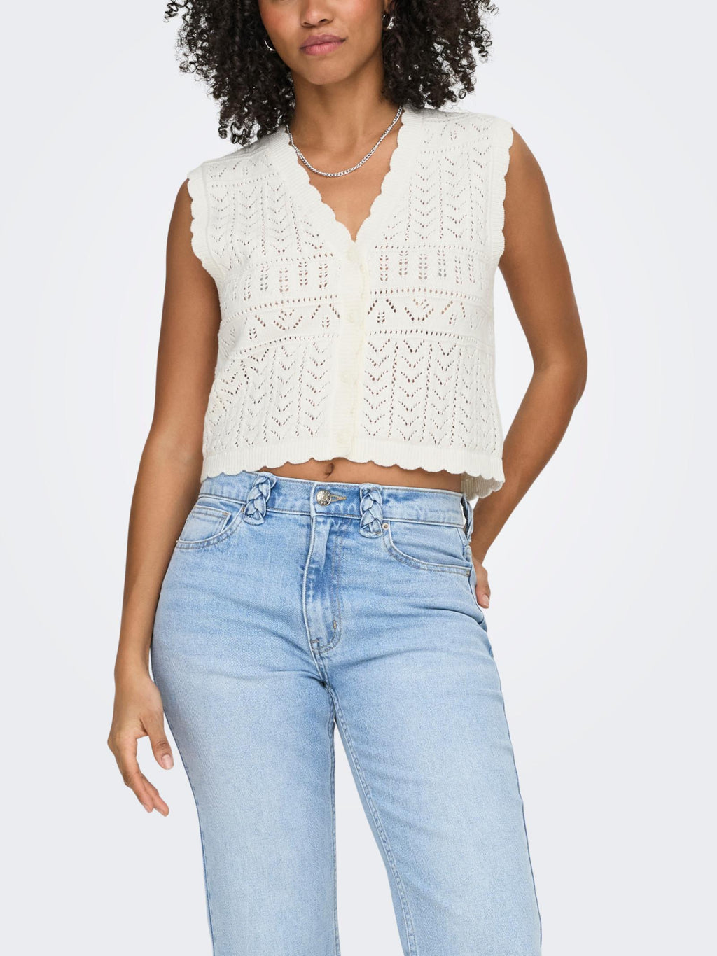 Cardigan Only Bianco Irina scollo a V 15363681 /Cloud Dancer ONLY 