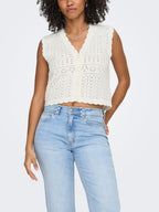 Cardigan Only Bianco Irina scollo a V 15363681 /Cloud Dancer ONLY 