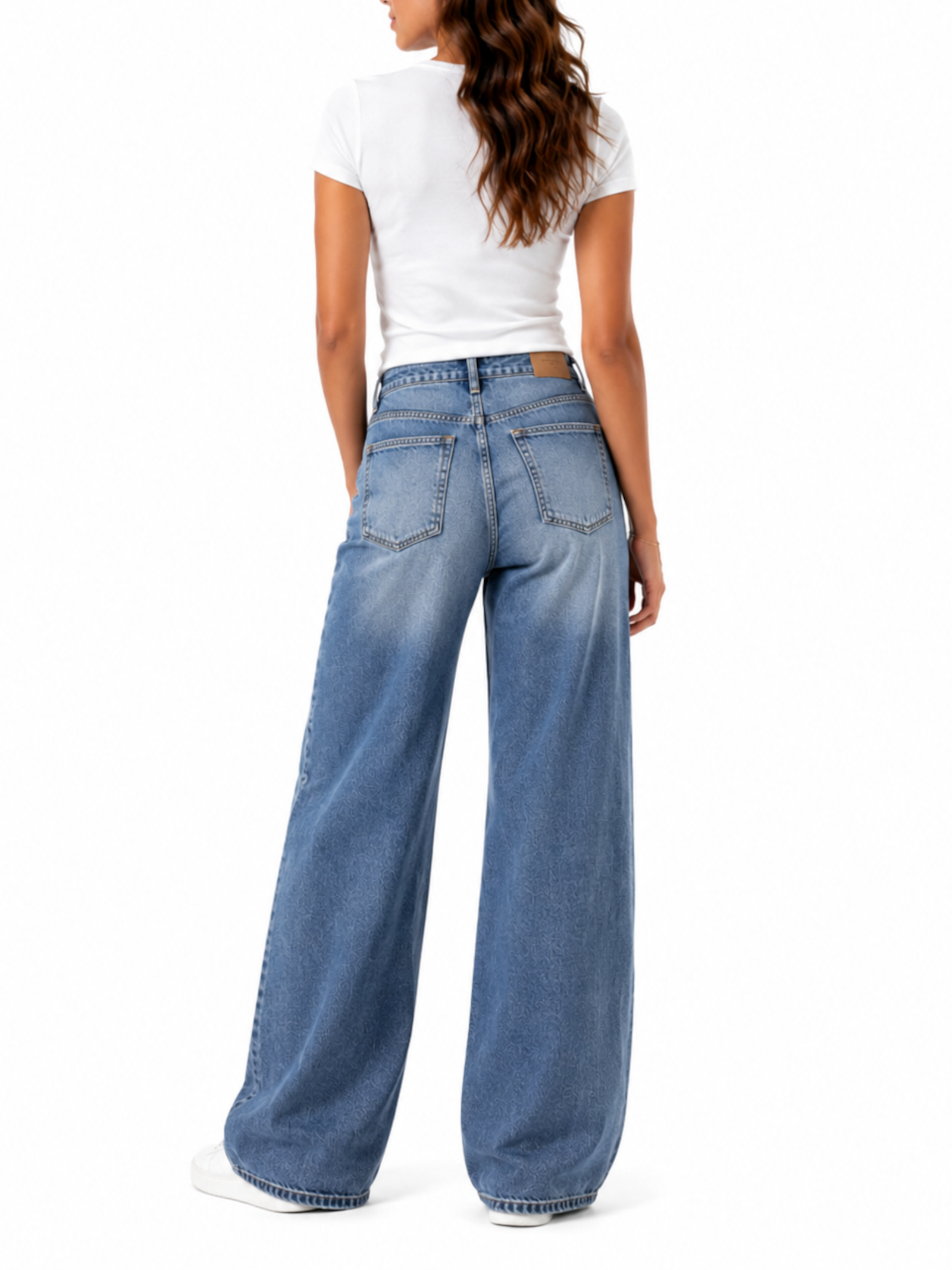 Jeans Please Baloon Meidum Blue Denim  strappi P3POCJGW9R BLUE DENIM PLEASE 