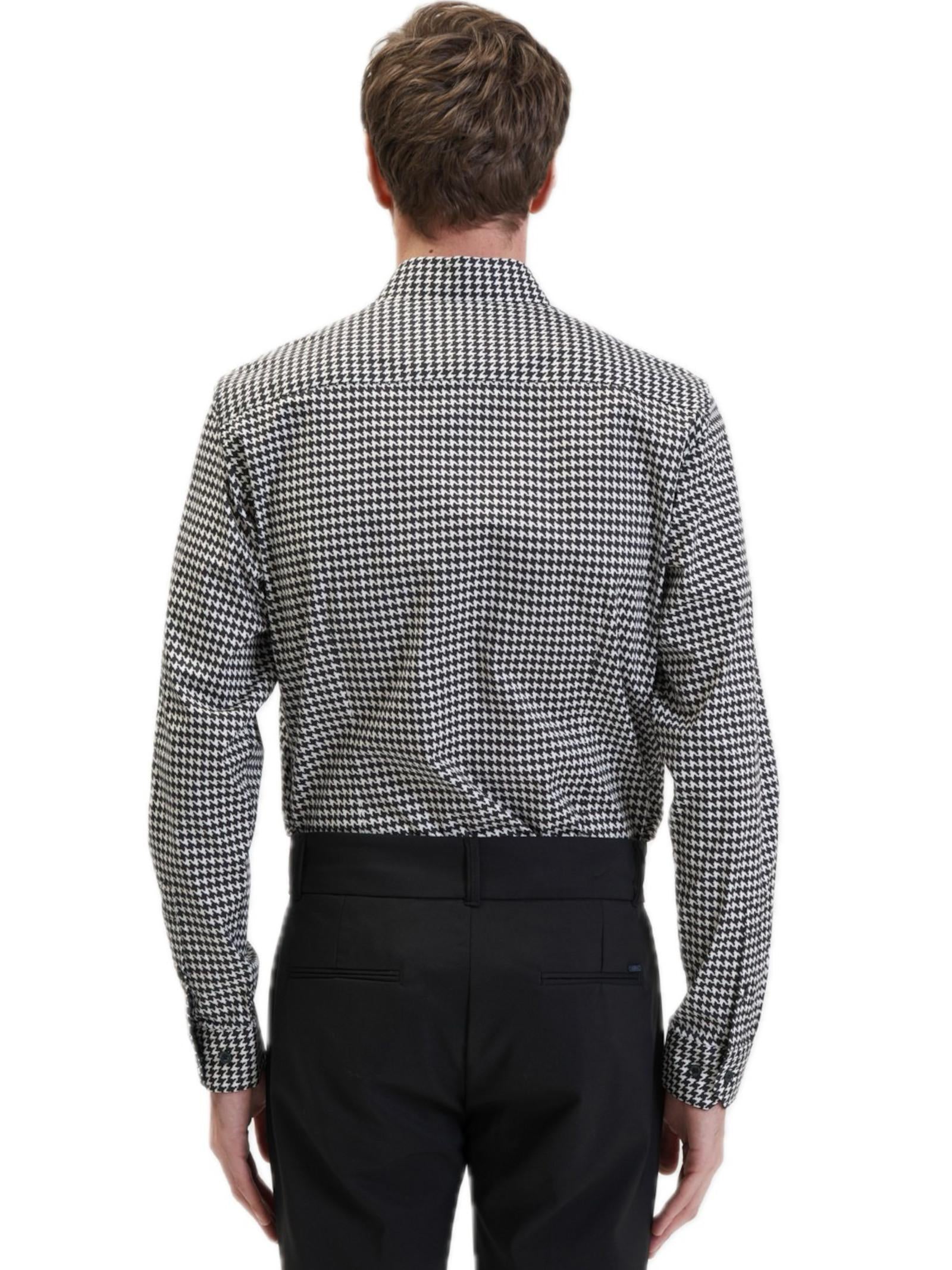 Camicia Uomo pied e poul manica lunga Bianco Nera GL7793S BIANCO NERO GIANNI LUPO 